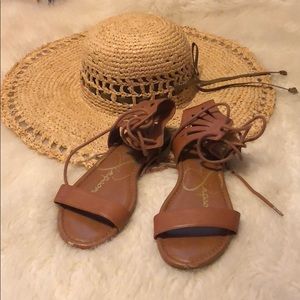 Jessica Simpson sandals in terra-cotta